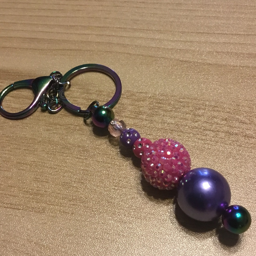 Iridescent Purple and Pink Keychain